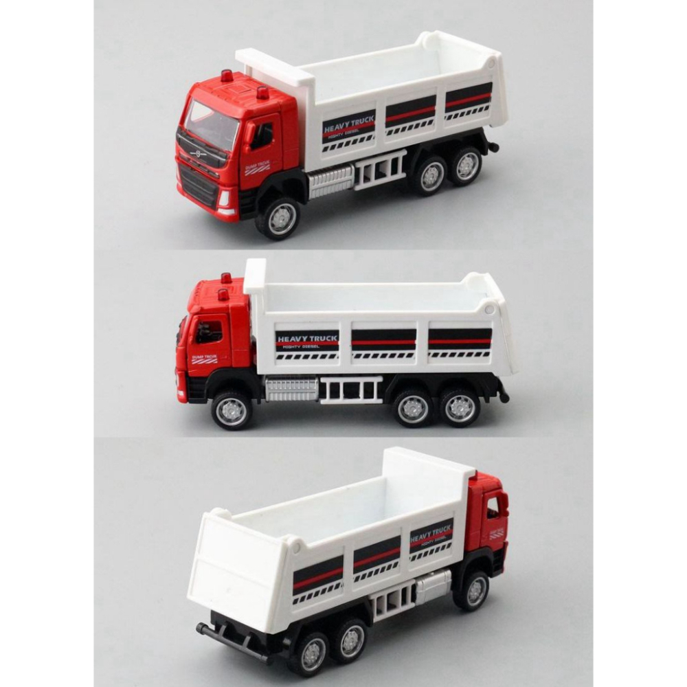 Volvo 砂石車 1:72模型車 重型卡車 VOLVO FM卡車頭 翻斗車 拉拉隊-細節圖3