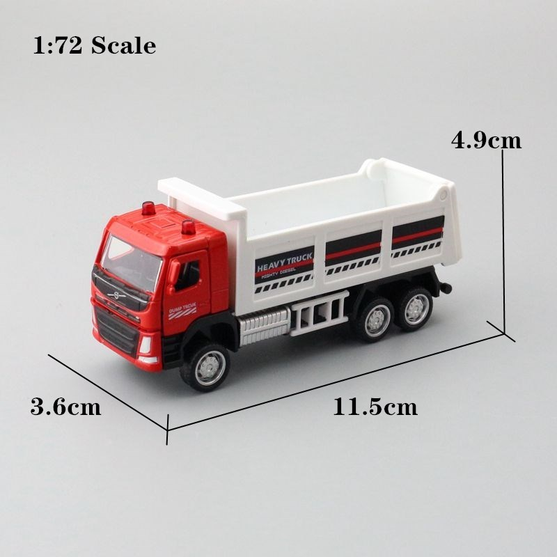 Volvo 砂石車 1:72模型車 重型卡車 VOLVO FM卡車頭 翻斗車 拉拉隊-細節圖5