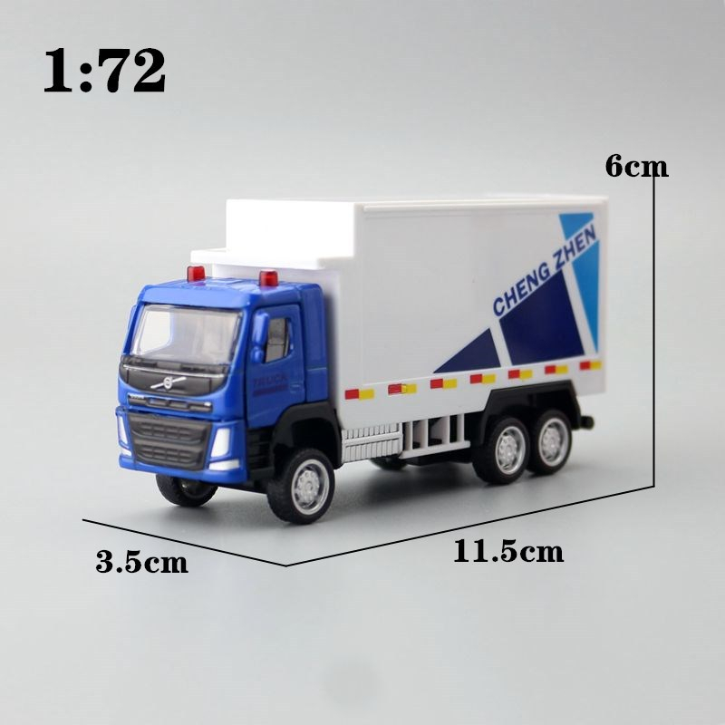 Volvo 貨櫃車 1:72模型車 物流貨櫃卡車 VOLVO FM卡車頭 宅配貨車卡車-細節圖5