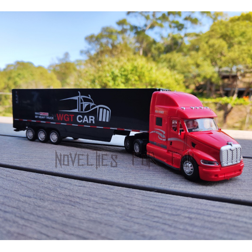 賽車運輸車 美式貨櫃車 1:50卡車頭 重型貨櫃卡車 TRUCK 模型卡車 聲光迴力車
