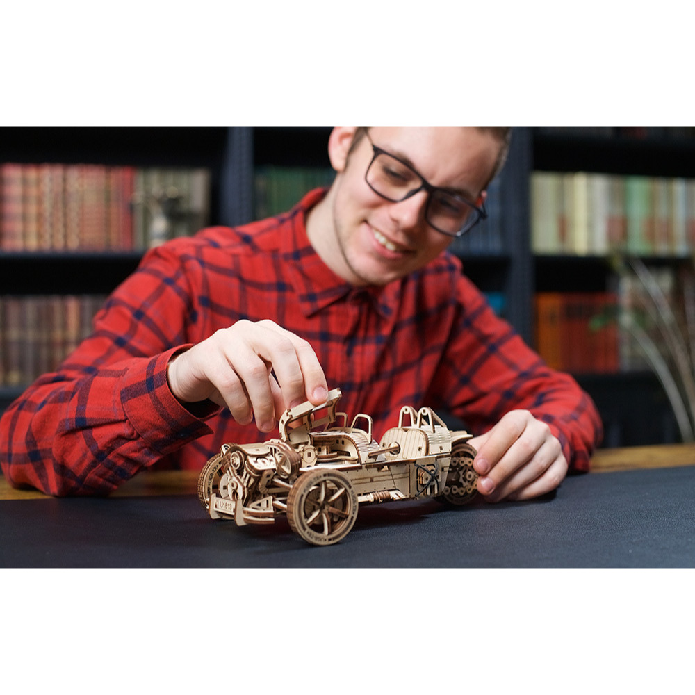 Ugears 摩根三輪跑車 UGR-S Wooden Model Kits DIY模型-細節圖5