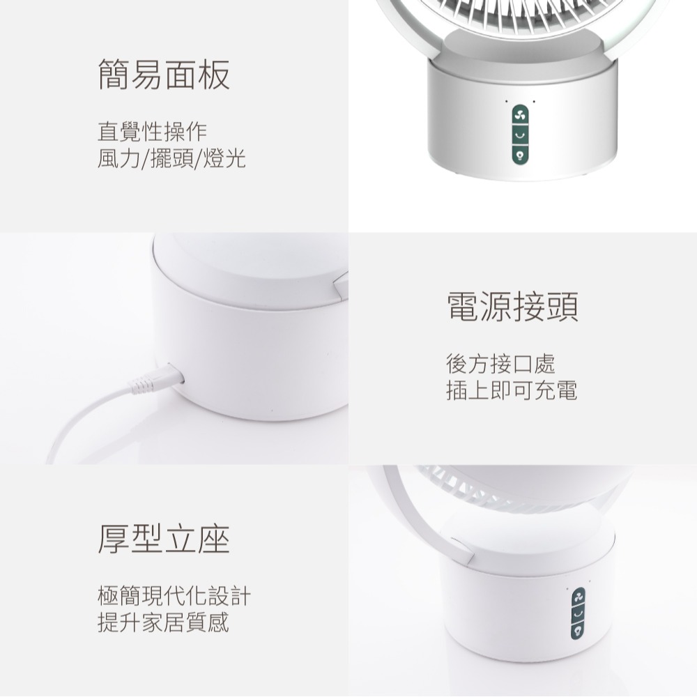 【SANSUI 山水】9吋美型智慧驅蚊循環充電DC扇 充電式風扇 SDF-0915-細節圖3