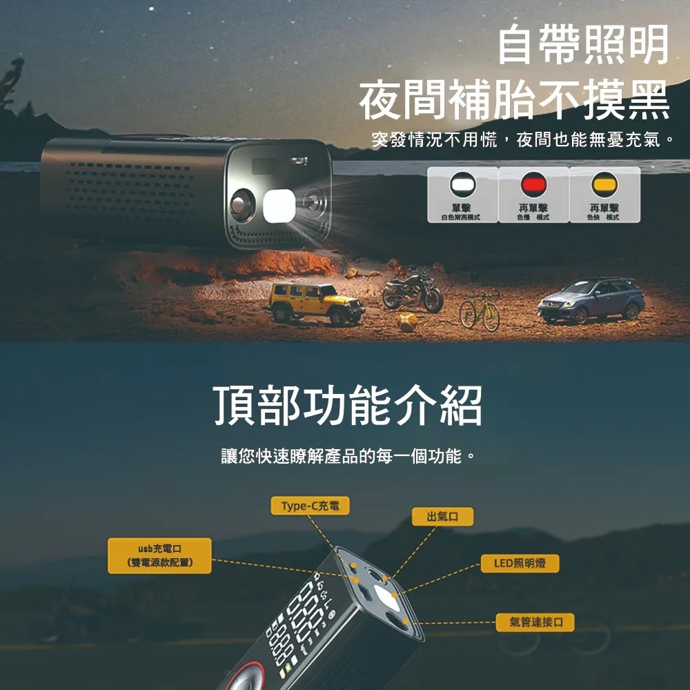 原廠保固2年 PAPAGO!SP-10 便攜式 打氣機-細節圖6