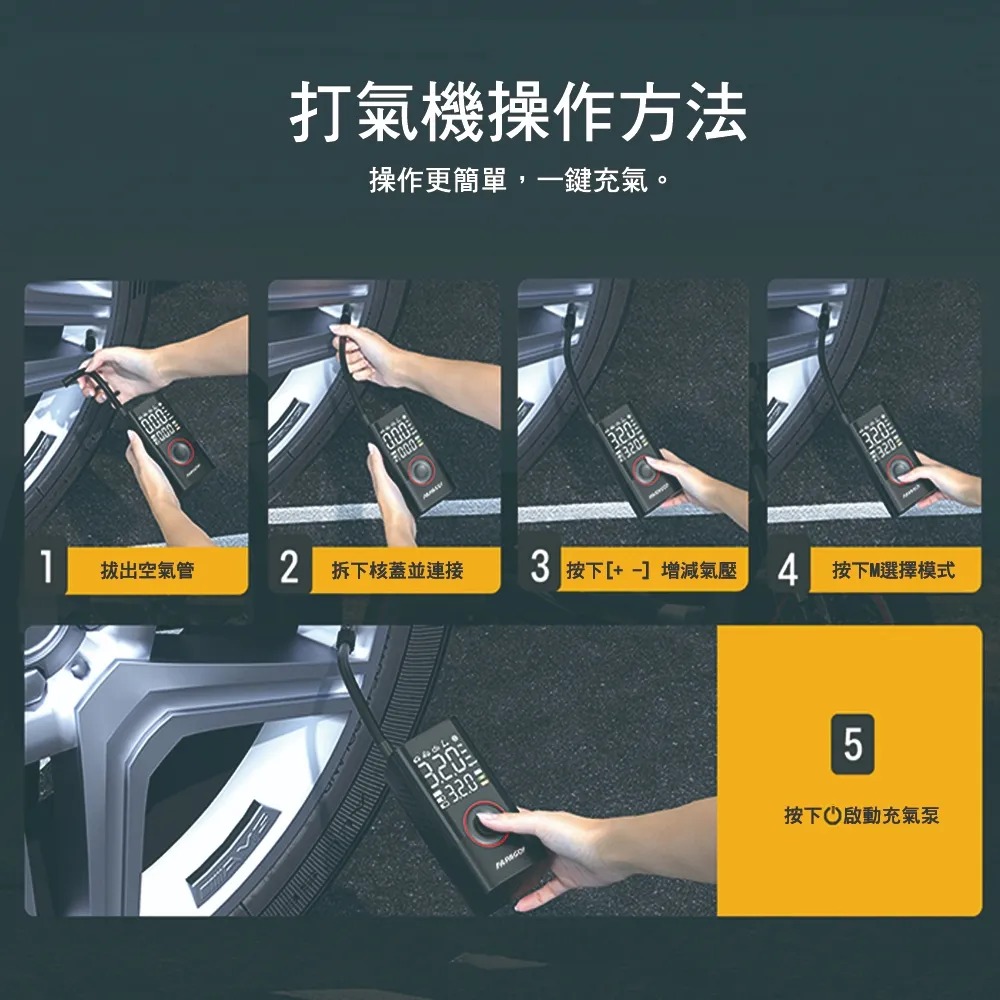 原廠保固2年 PAPAGO!SP-10 便攜式 打氣機-細節圖8