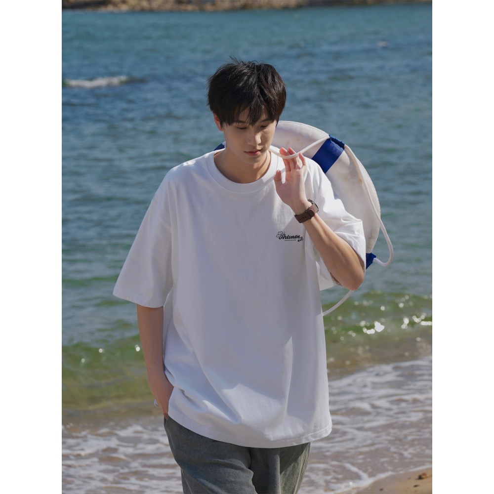 『SQ man』重磅純棉印花T恤 短袖男夏季半袖-細節圖2