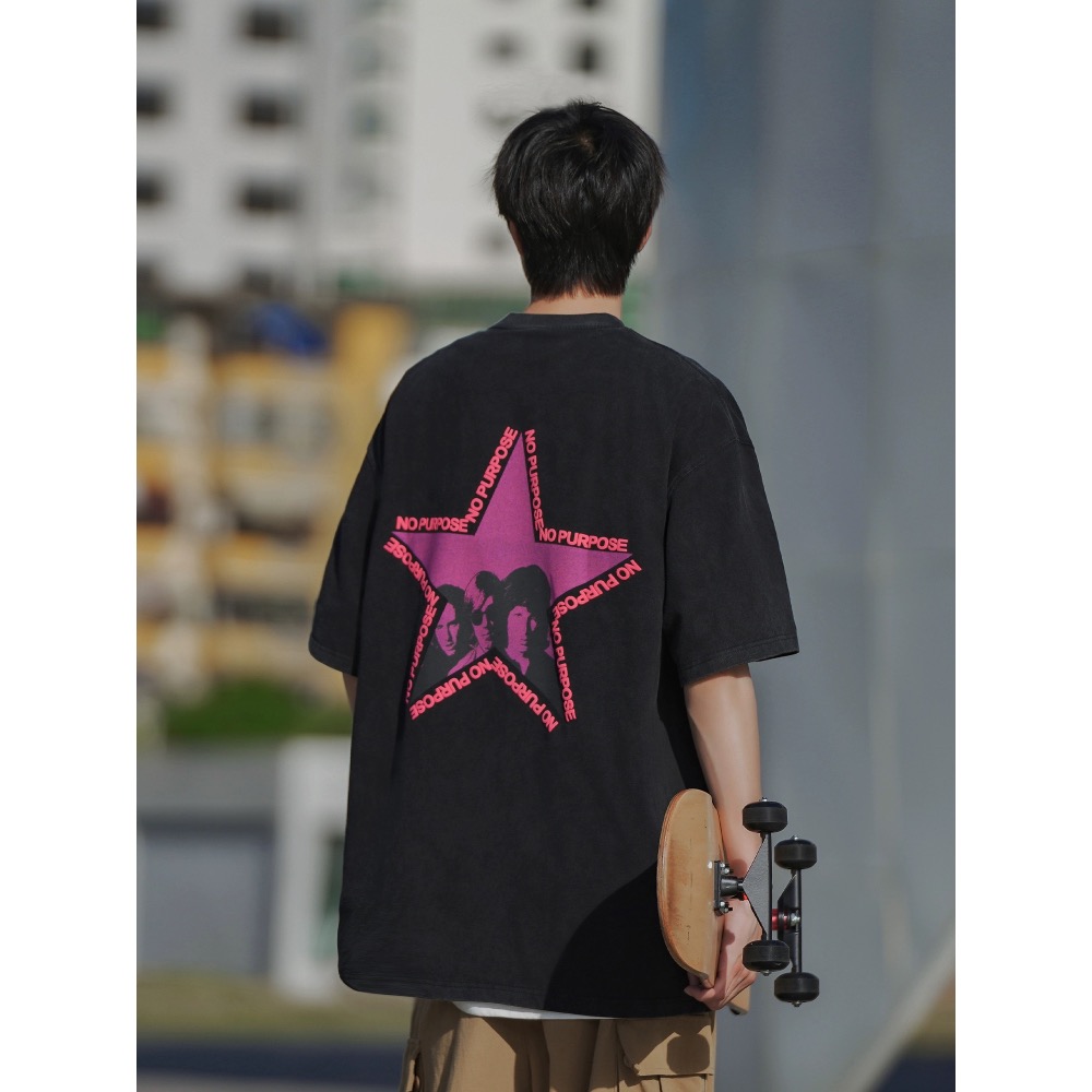 『SQ man』重磅水洗印花短袖T恤 男夏季美式無痛潮流穿搭-細節圖2