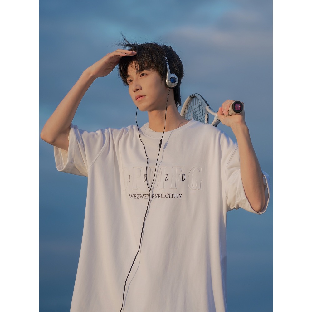 『SQ man』重磅小領口夏季美式男生 百搭休閒運動風-細節圖3