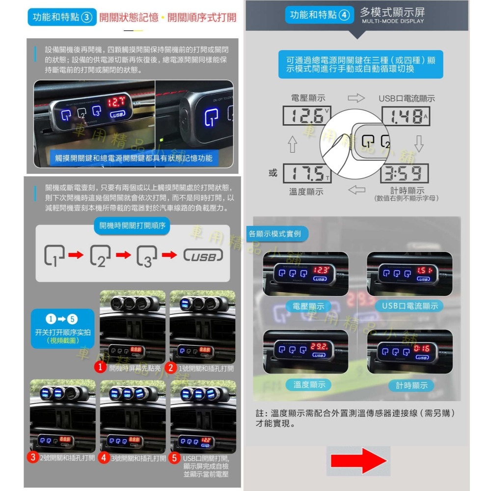 【公司貨】BSMI NCC認證 RHUNDO RS-21S 車充 USB 點煙器擴充 自動開關機 延時啟動 熄火斷電-細節圖4