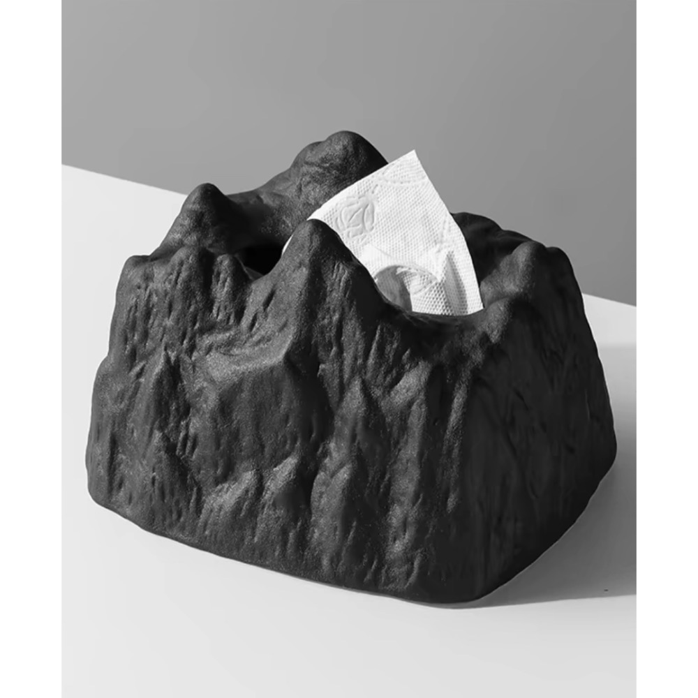 【OVERNOX】簡約太空高級感 流體火山岩陶瓷紙巾盒-細節圖2