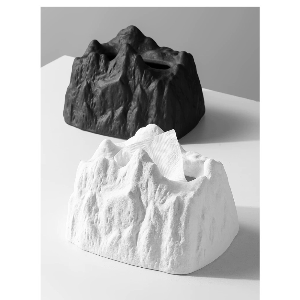 【OVERNOX】簡約太空高級感 流體火山岩陶瓷紙巾盒-細節圖5