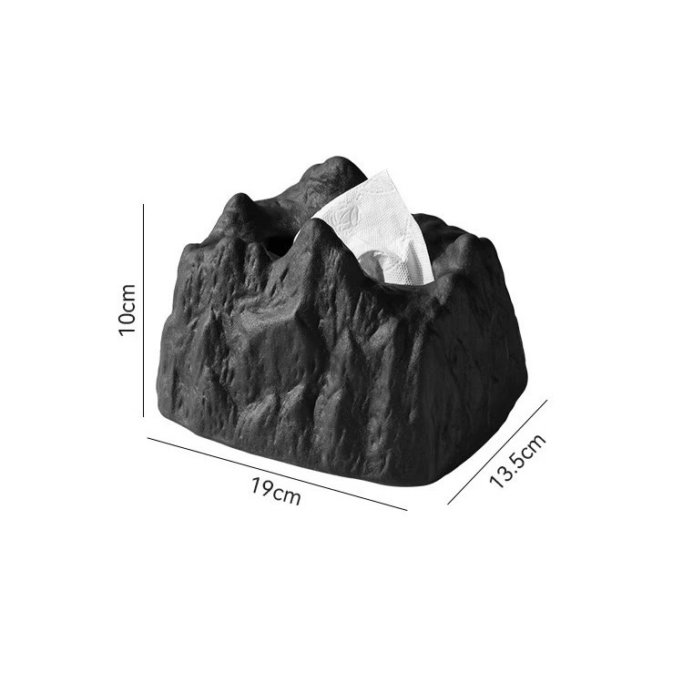 【OVERNOX】簡約太空高級感 流體火山岩陶瓷紙巾盒-細節圖8