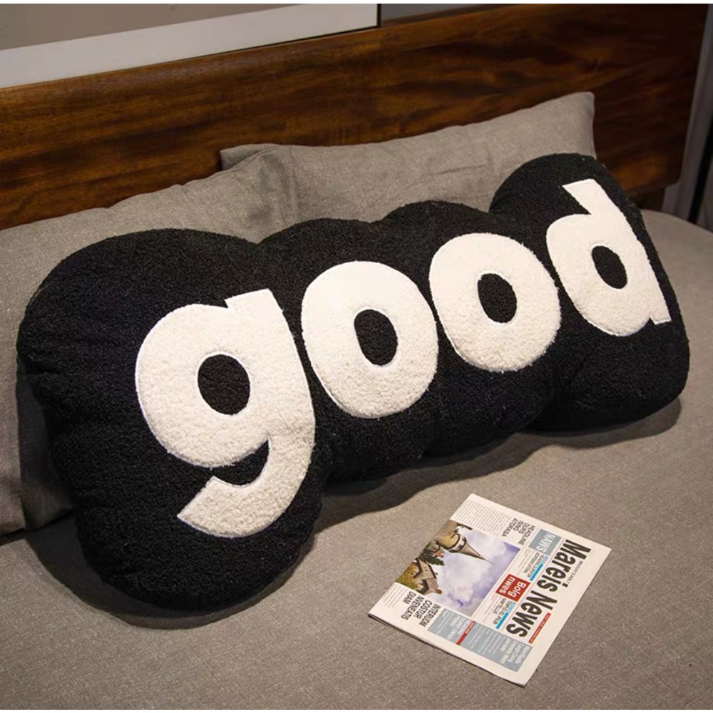 【OVERNOX】簡約設計泰迪絨黑色高級感抱枕-規格圖3