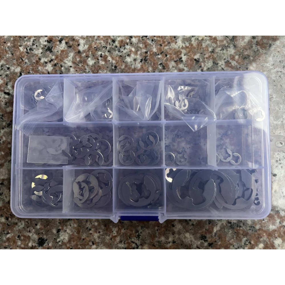 E型扣環 215pcs E型環 e型卡簧 錳鋼 304 不鏽鋼 e扣 e型扣環 軸用 軸心 娃娃機零件 娃娃機-細節圖5