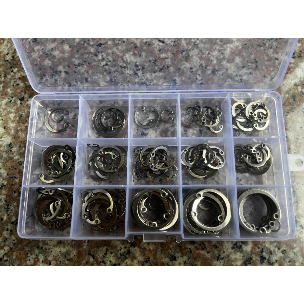 孔用C型扣環 15pcs C型環 C型卡簧 錳鋼 304 不鏽鋼 C型扣環 孔用-細節圖2