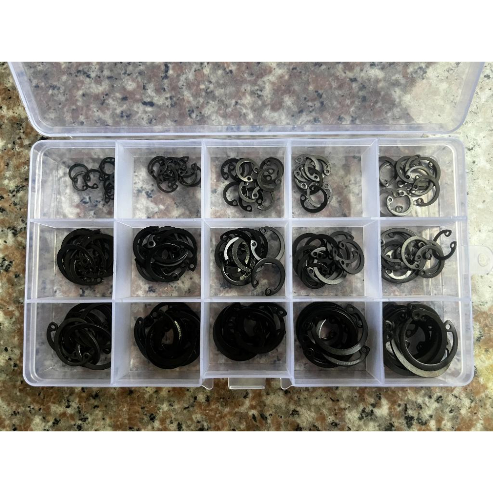 孔用C型扣環 15pcs C型環 C型卡簧 錳鋼 304 不鏽鋼 C型扣環 孔用-細節圖5
