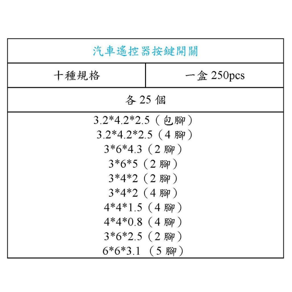 汽車遙控器按鍵開關 按鍵開關 微動開關 微動開關組 遙控器開關 開關-細節圖2