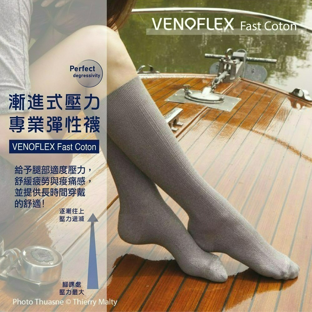 【法國途安】FCAD 快穿棉質彈性小腿襪/女 壓力襪 彈性襪 漸進式壓力 快穿易拉/柔軟透氣 法國製 康到家-細節圖6
