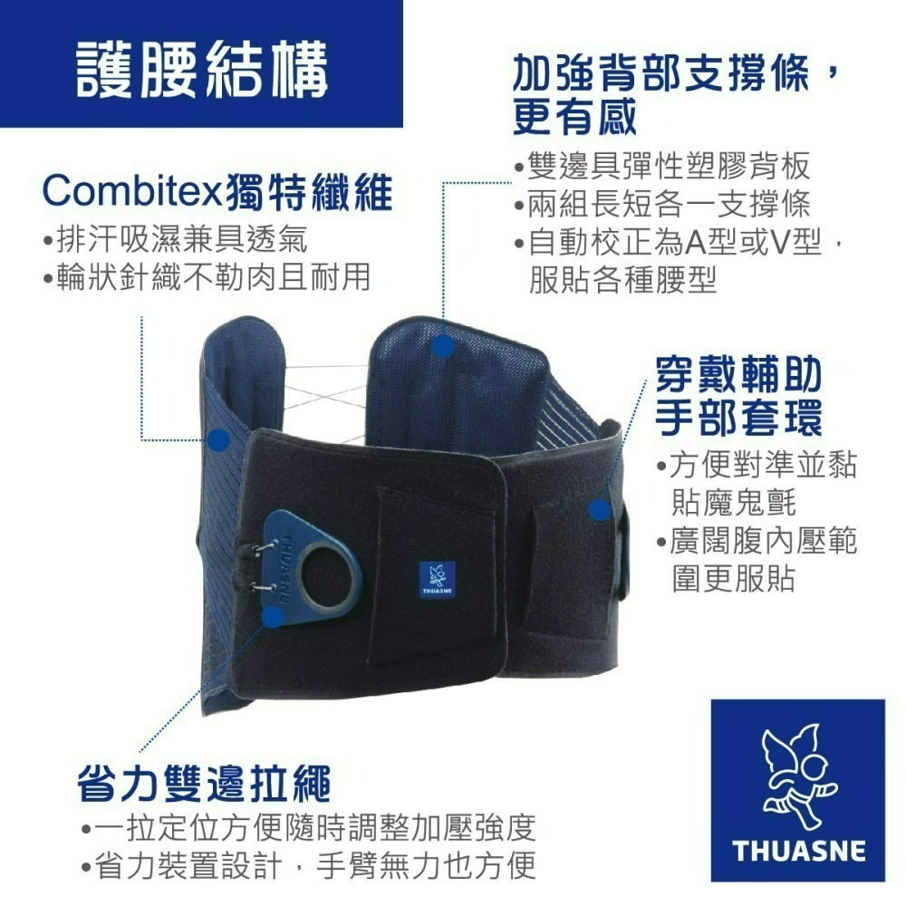 法國途安0854 新版滑輪式 護腰 透氣輕巧 術後支撐 省力護腰 搬重物 工作護腰 24公分 康到家-細節圖3