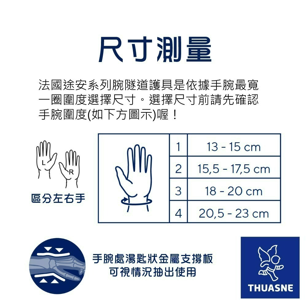 法國途安2434 醫療 快速拉繩拇指腕隧道護具 康到家-細節圖5