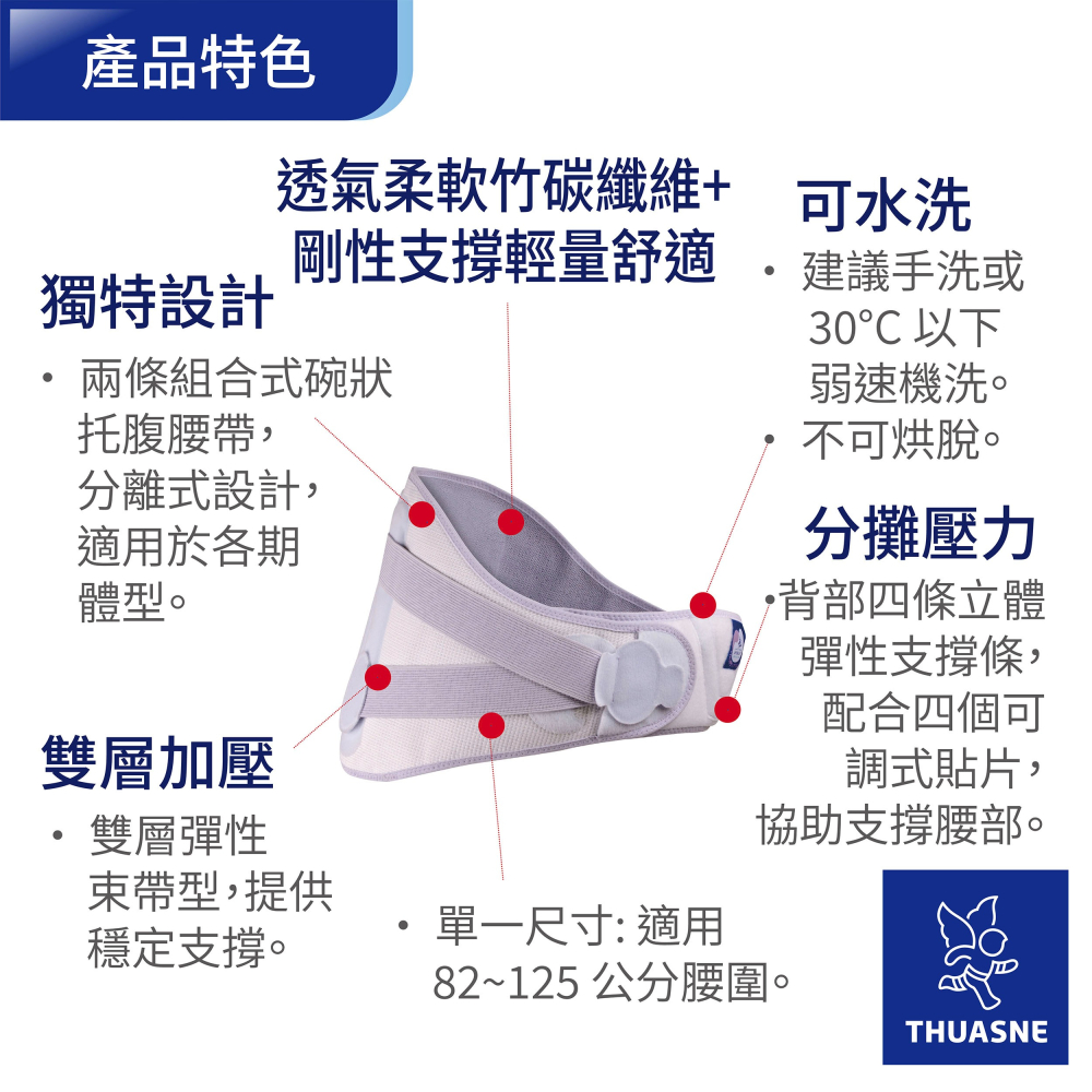 【法國途安】0805 醫療級孕婦護腰 腰薦下背 支撐  康到家-細節圖3