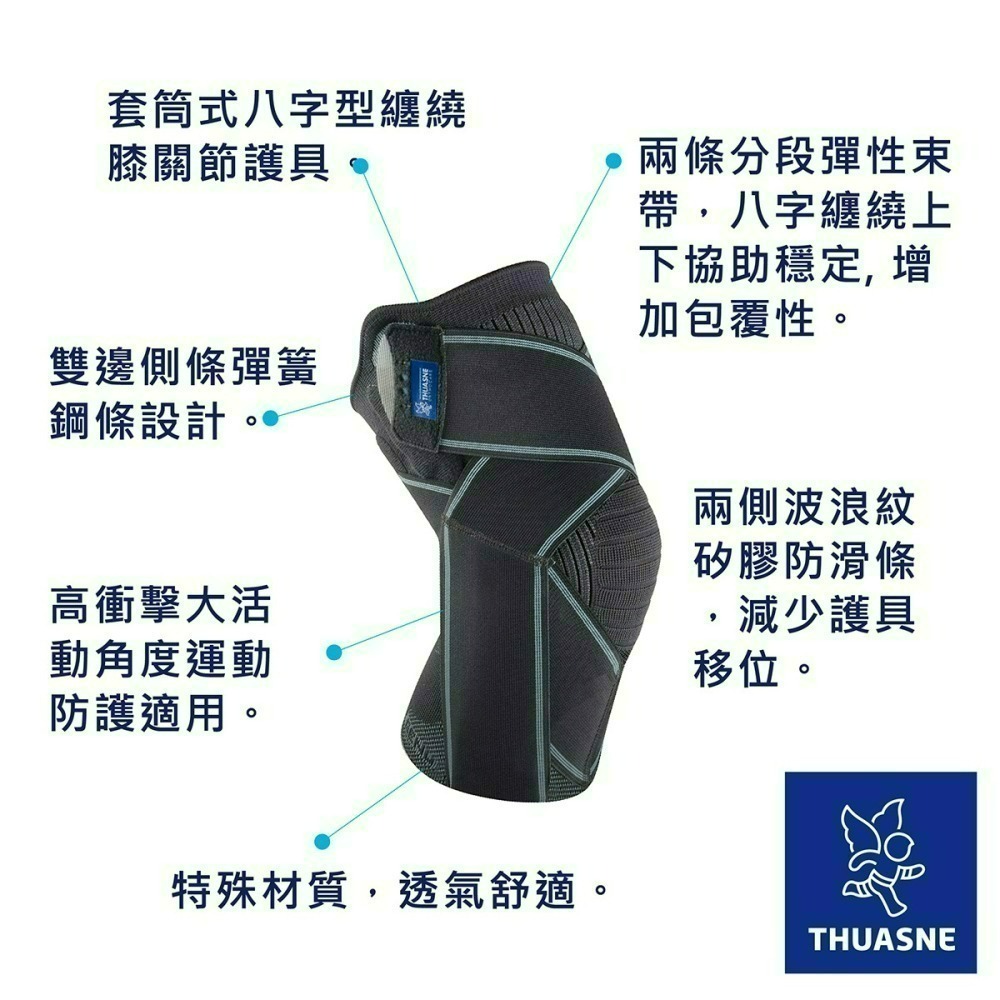 【Thuasne 法國途安】2170 十字韌帶專用護膝 上下加壓集中穩定 穩定扭轉拉伸 護膝 康到家-細節圖3