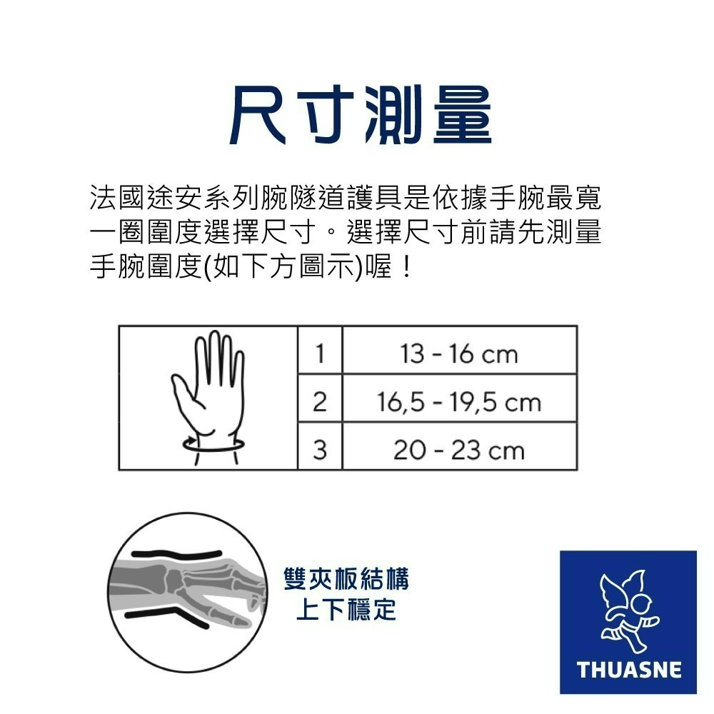 法國途安7040 雙夾板短腕隧道護具 腕隧道 骨折復健 康到家-細節圖6