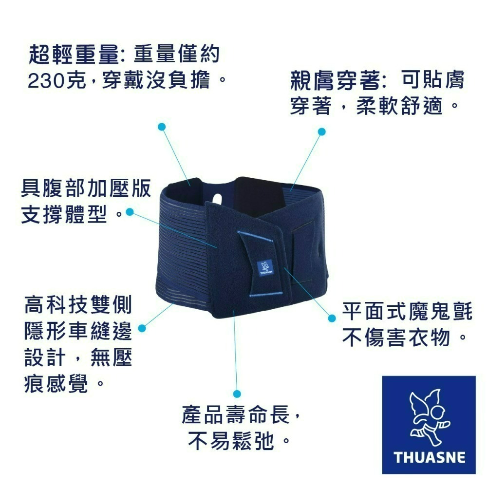 【法國途安】0871 親膚型護腰 輕薄透氣 舒適 上班族久站久坐 隱形貼膚穿著 法國製 康到家-細節圖3