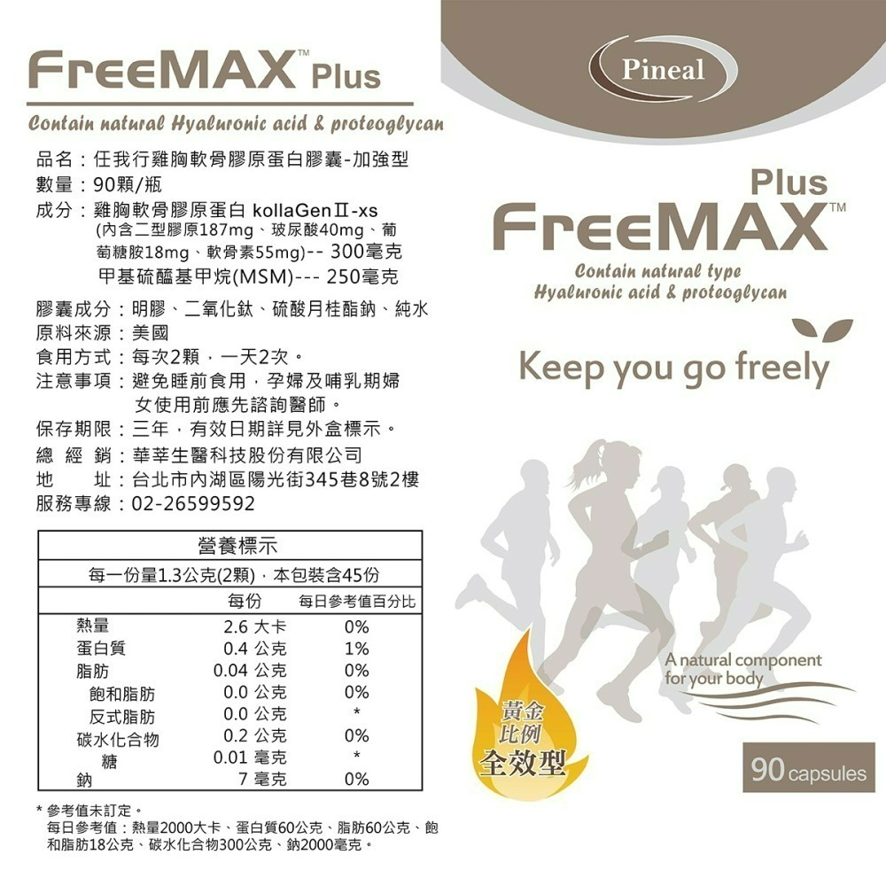 【華莘生醫】任我行雞胸軟骨膠原蛋白膠囊 加強型 90 顆/瓶 官方直營 軟骨玻尿酸 膠原蛋白-細節圖7