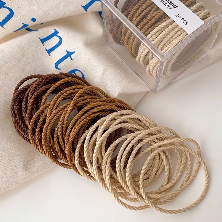 韓版高彈力髮圈50入 橡皮筋 綁頭髮束 黑色髮圈 彈力髮圈 髮飾 馬尾 素色 高彈力-細節圖3