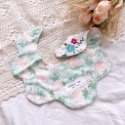 【吸水圍兜】現貨✨｜(A0003) BSMI認證 四季可用新生兒INS雙面大花型按扣圍兜🌸 寶寶棉質圍兜-規格圖6