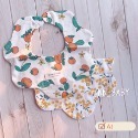 【吸水圍兜】現貨✨｜(A0003) BSMI認證 四季可用新生兒INS雙面大花型按扣圍兜🌸 寶寶棉質圍兜-規格圖6