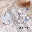 【吸水圍兜】現貨✨｜(A0014)寶寶生活美學💝 嬰兒新生兒寶寶圍兜 純棉雙按扣三角吸水圍兜超值五件組 三角巾-規格圖4