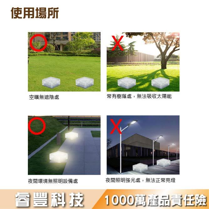 睿豐科技-(台灣現貨)太陽能冰塊燈/地磚燈/家用4LED/方形冰塊燈/庭院花園/玻璃裝飾燈-細節圖5