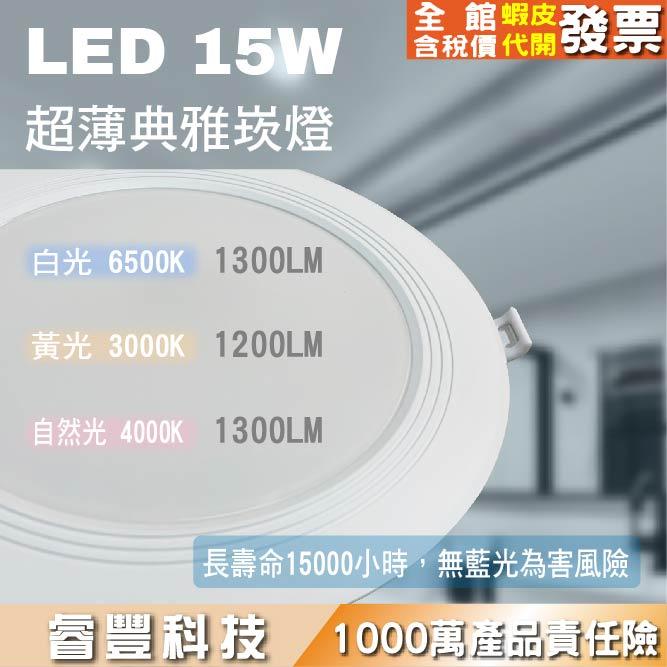 睿豐科技-15W15CM坎燈/崁燈/超薄典雅崁燈/開孔尺寸15CM/白光/黃光/自然光-細節圖2