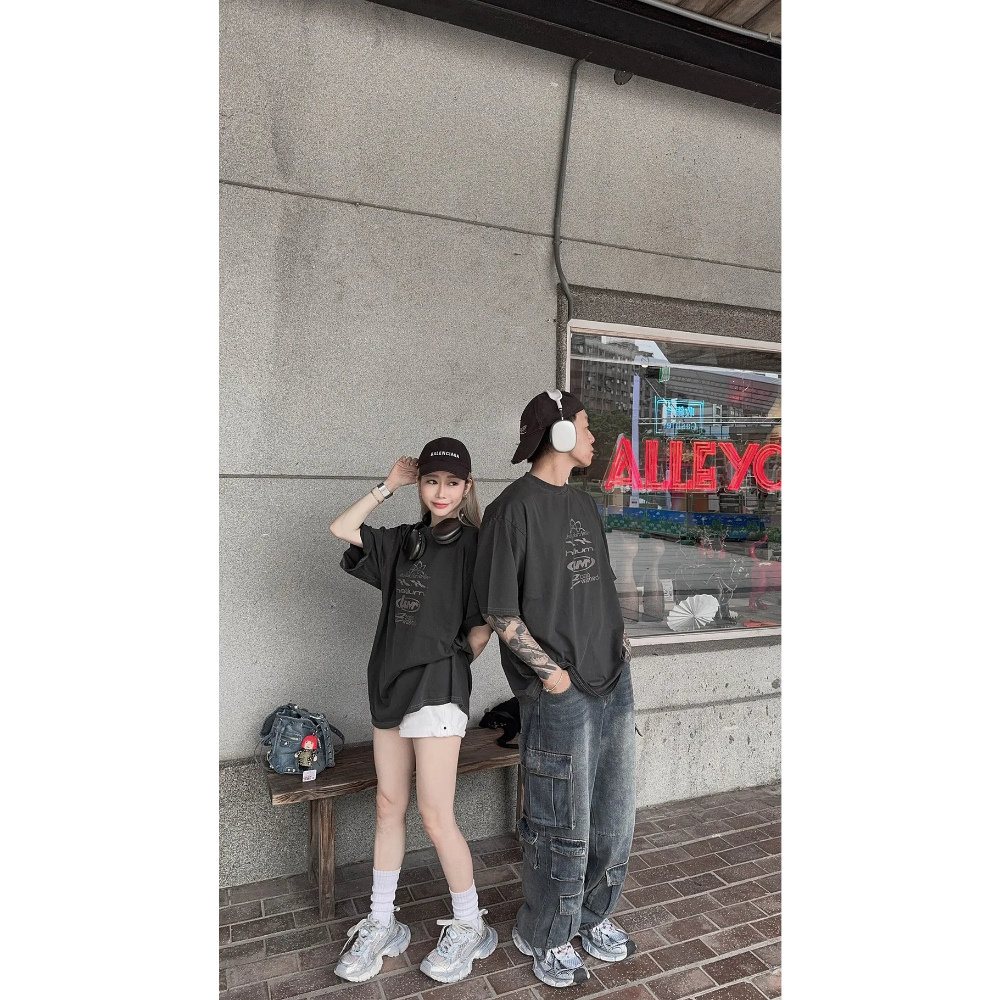 Y2K圖樣水洗個性短TEE-細節圖2