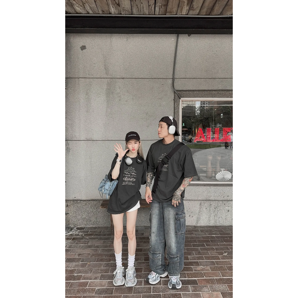 Y2K圖樣水洗個性短TEE-細節圖4