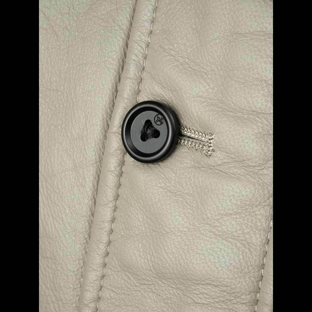 法國精品Louis Vuitton LV 大象灰色小羊皮風衣外套 附腰帶 S號-細節圖4