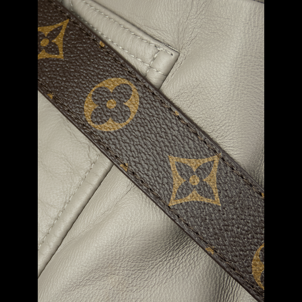 法國精品Louis Vuitton LV 大象灰色小羊皮風衣外套 附腰帶 S號-細節圖6