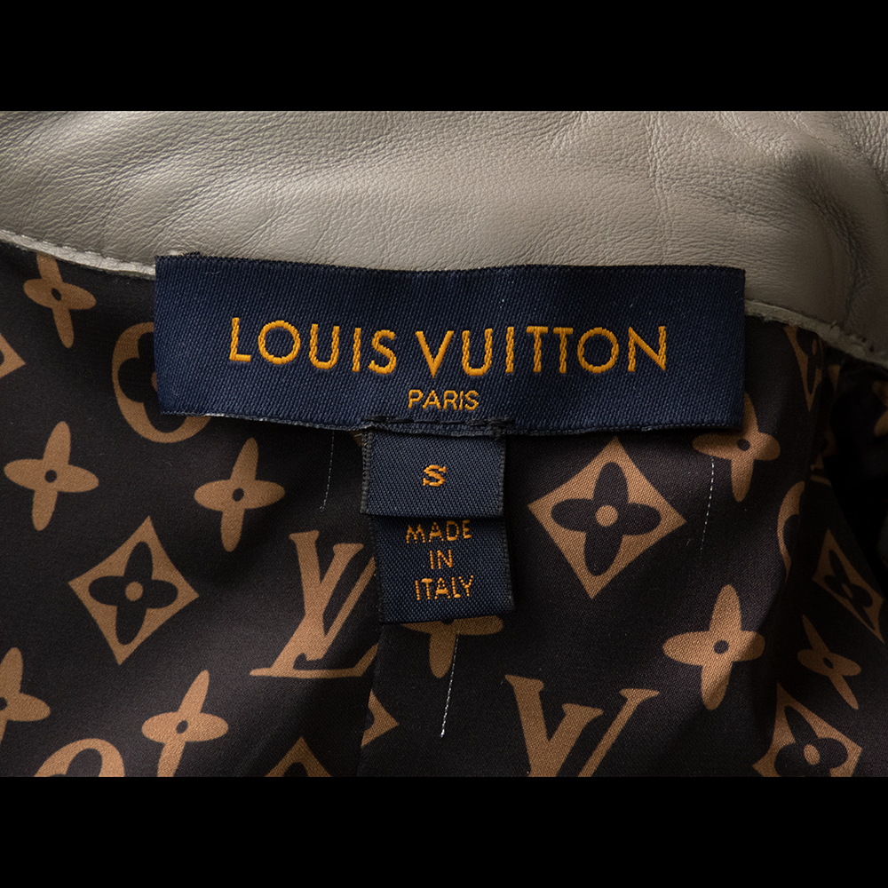 法國精品Louis Vuitton LV 大象灰色小羊皮風衣外套 附腰帶 S號-細節圖9