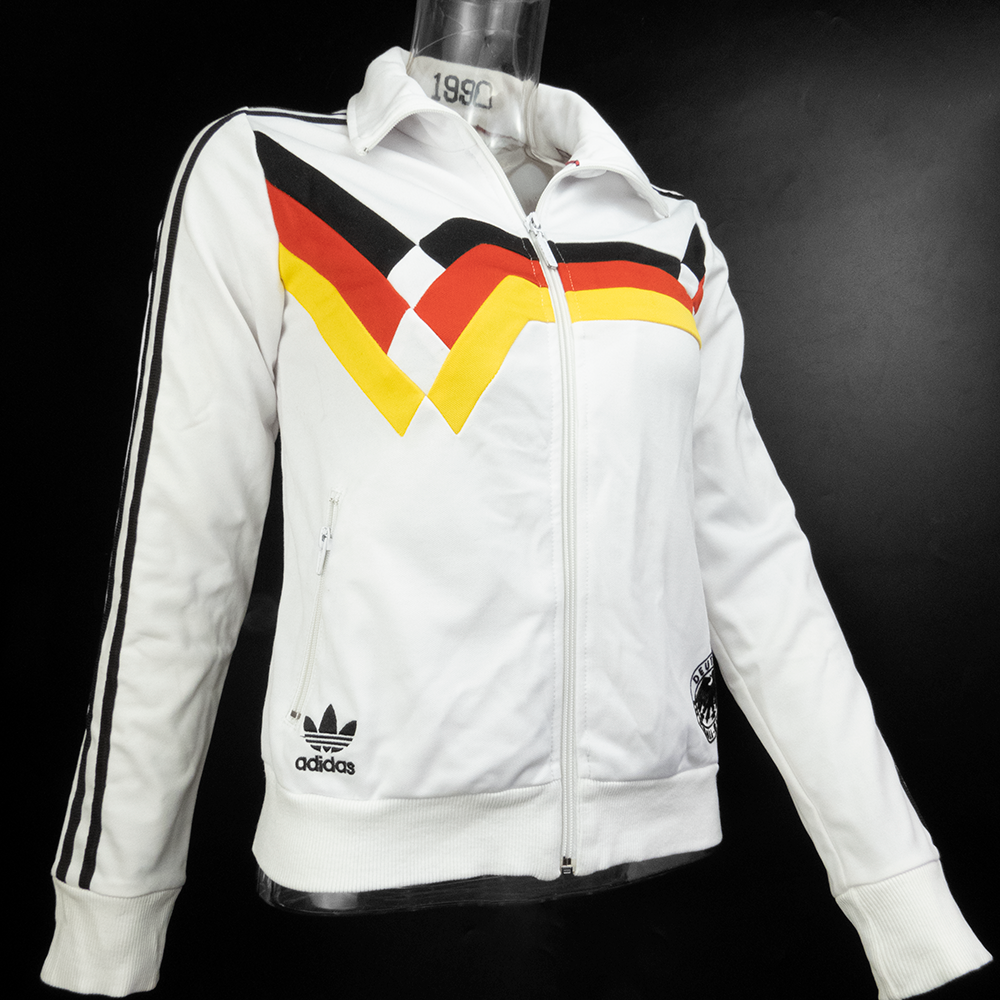 Adidas 愛迪達 1990年 德國 足球隊 植絨圖騰 立領外套 36號-細節圖2