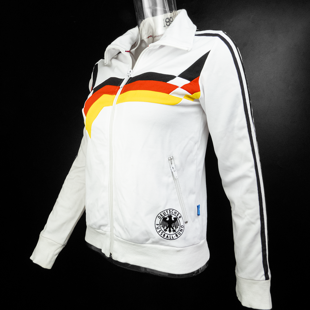 Adidas 愛迪達 1990年 德國 足球隊 植絨圖騰 立領外套 36號-細節圖3
