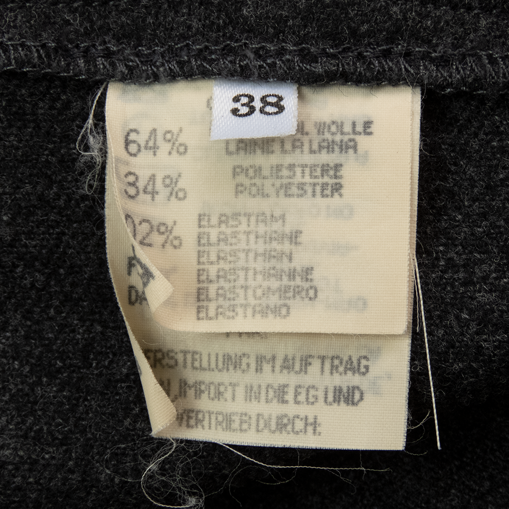義大利時尚品牌STEFANEL深灰色羊毛長褲-細節圖6