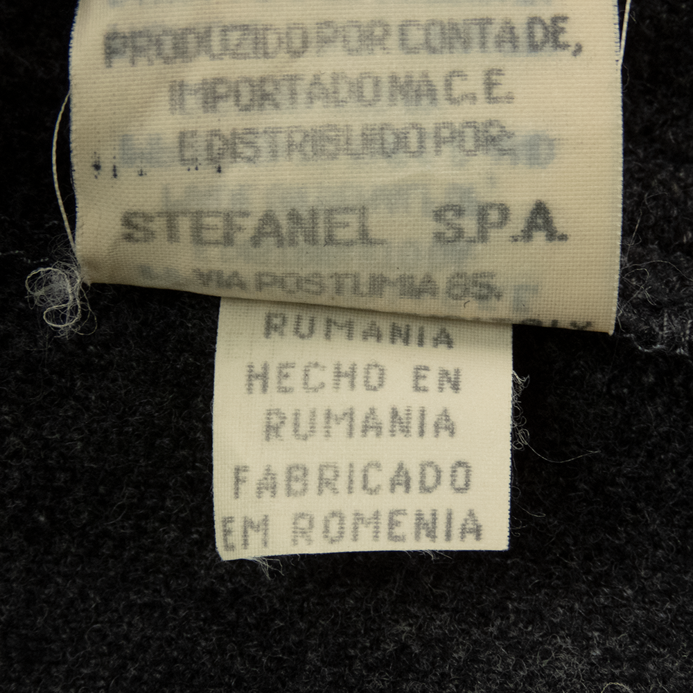 義大利時尚品牌STEFANEL深灰色羊毛長褲-細節圖7