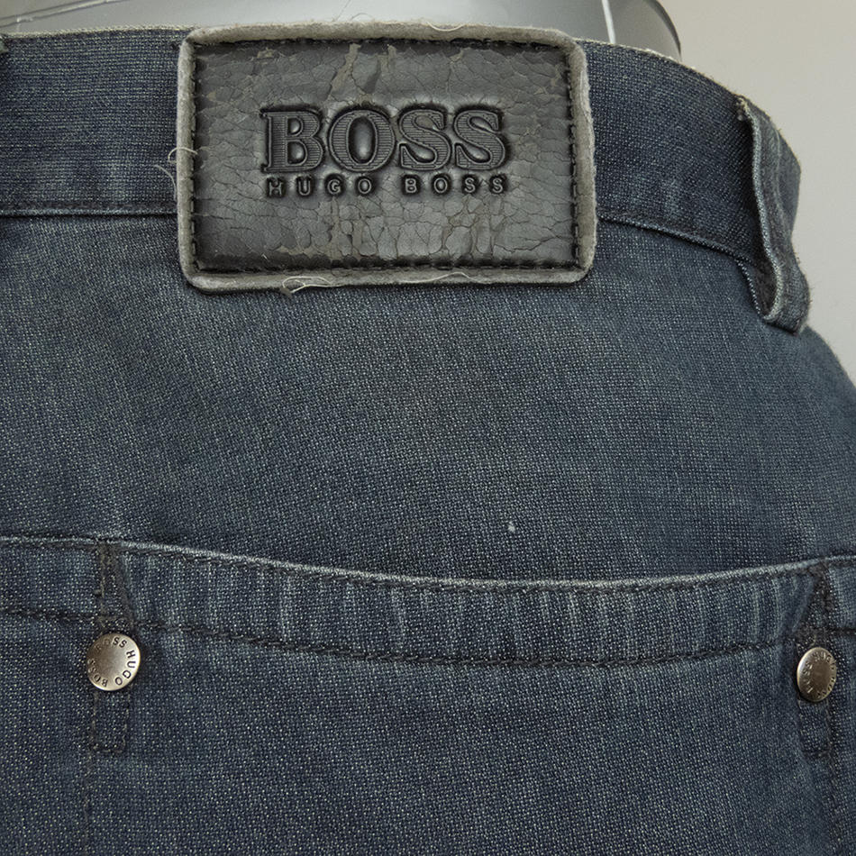 德國時尚精品Hugo Boss藏青色直筒牛仔褲 薄款 35腰-細節圖7