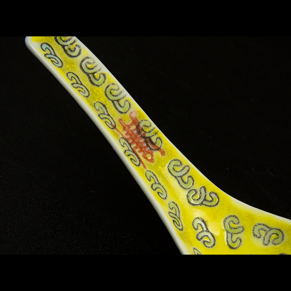 老瓷器 壽字 陶瓷 小湯匙 一對-細節圖3