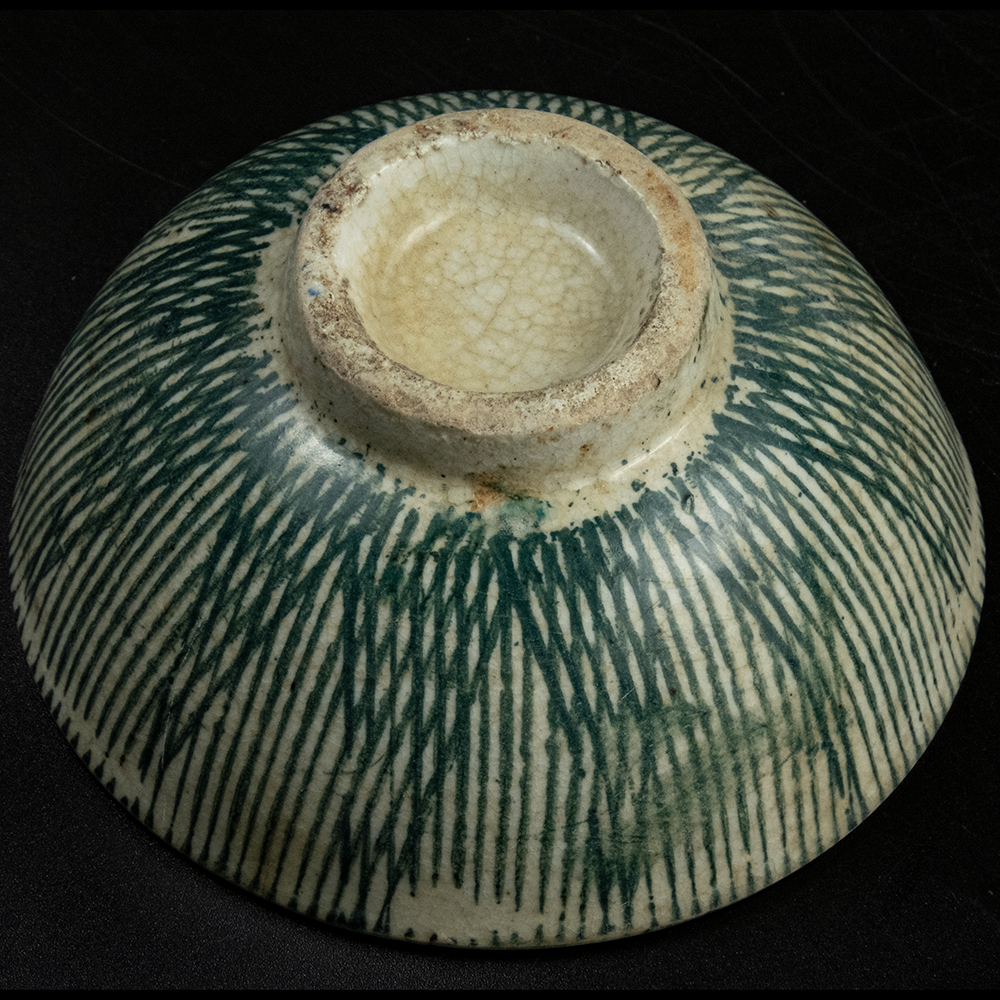 古董福字手繪交織線條陶瓷碗 老碗-細節圖4