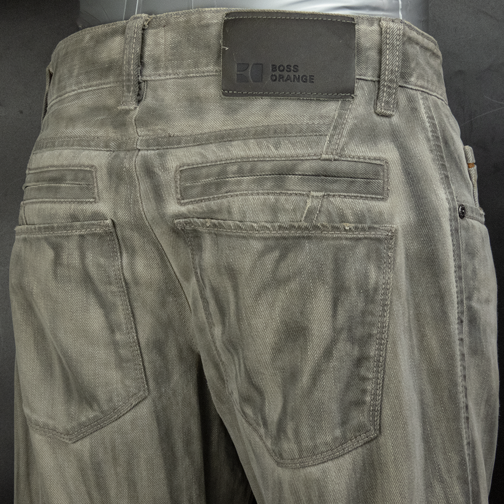 德國時尚精品Hugo Boss橘標刷色牛仔褲 排扣-細節圖5