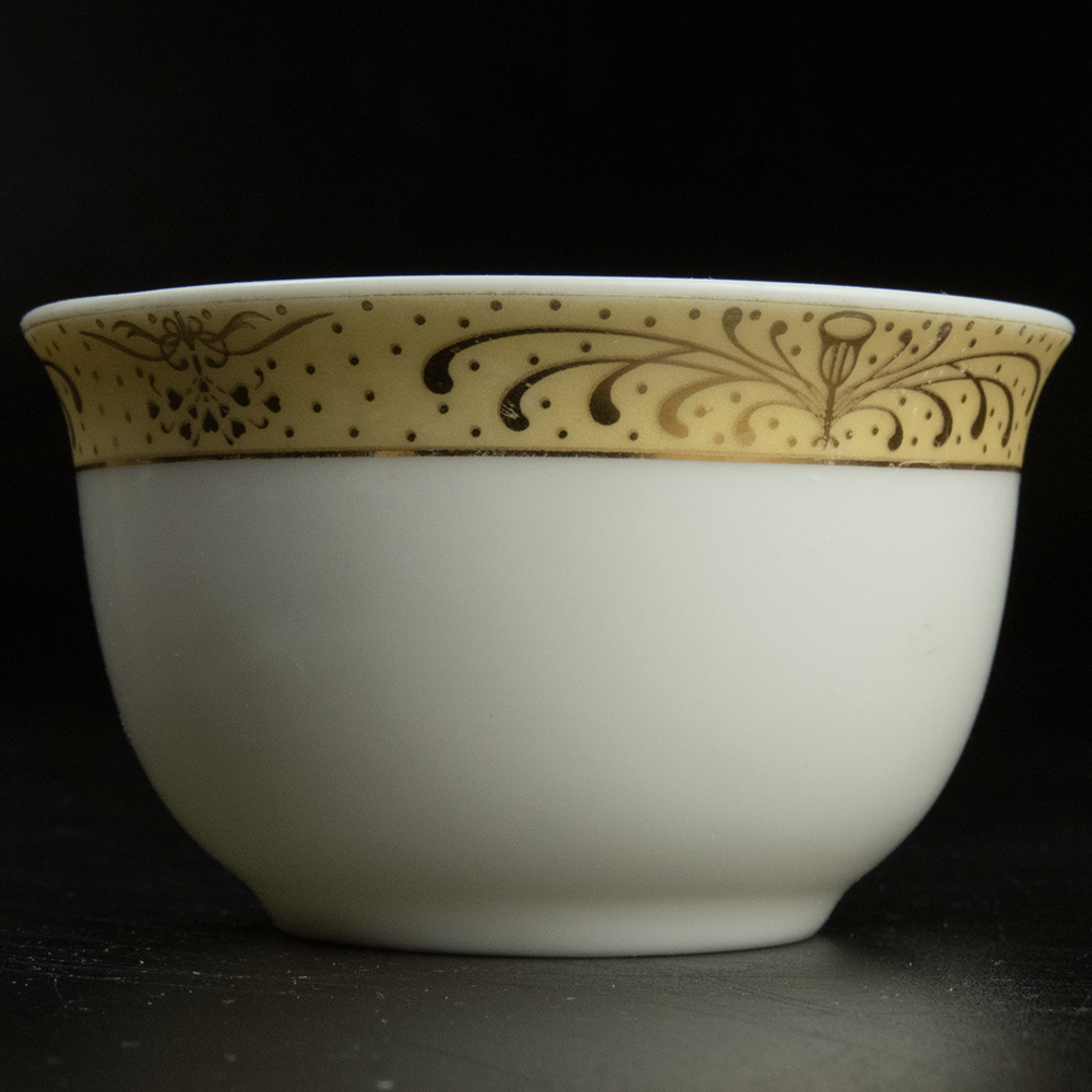 金黃色噴泉線條茶杯 咖啡杯-細節圖2