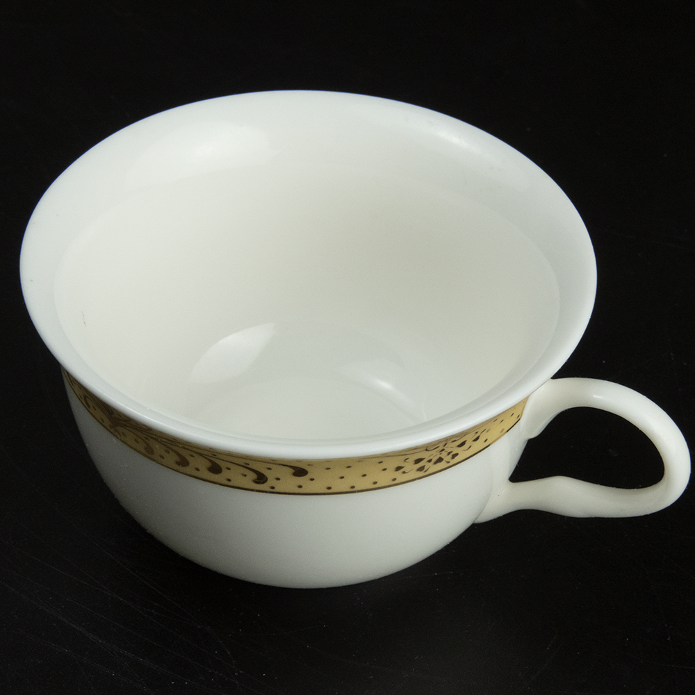 金黃色噴泉線條茶杯 咖啡杯-細節圖3