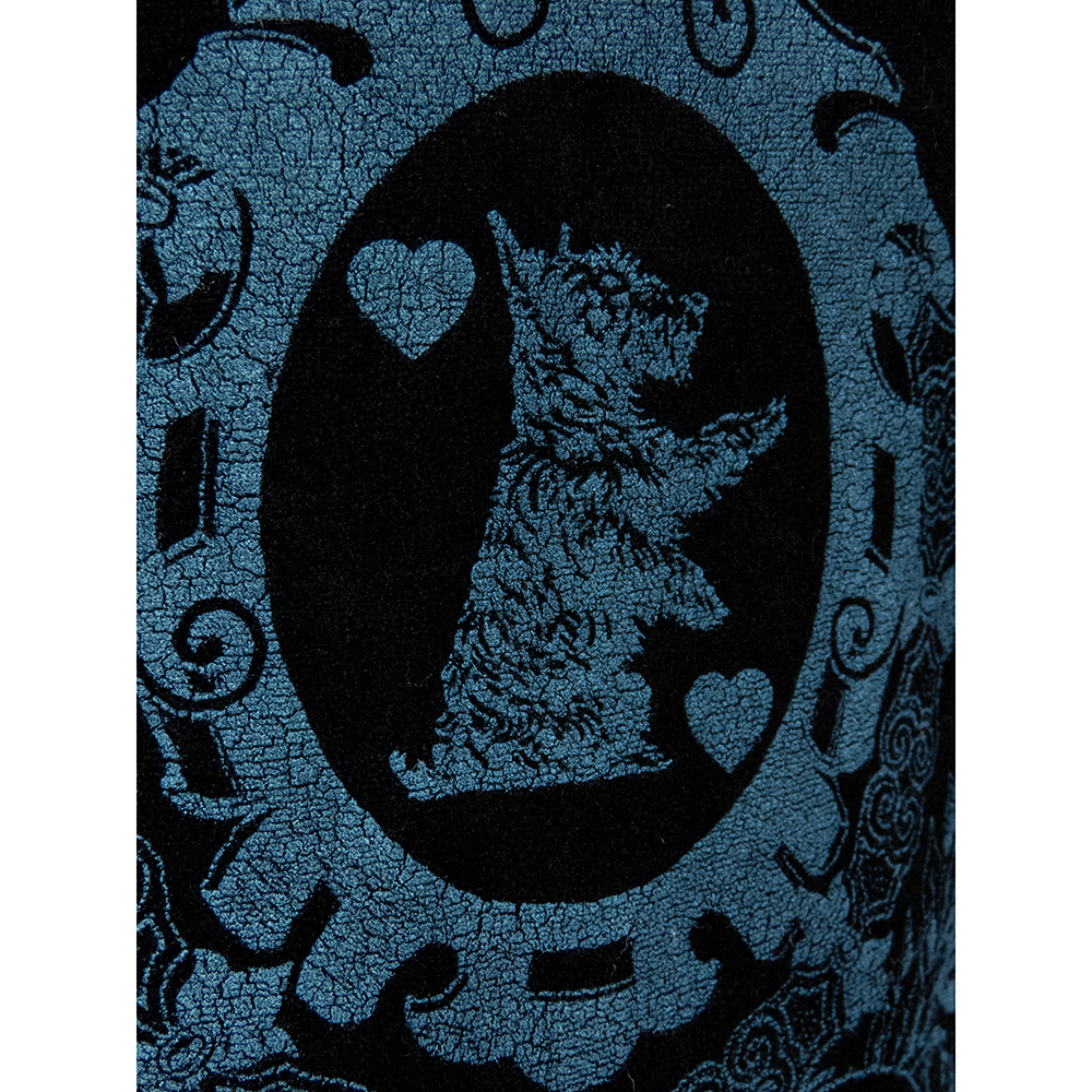 美國時尚品牌Juicy Couture黑色天鵝絨背後圖騰印花長袖連帽外套 M號 美國製-細節圖6